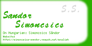 sandor simoncsics business card